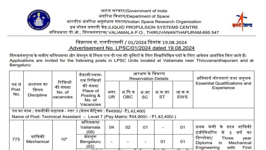 Jobs in ISRO Latest Jobs